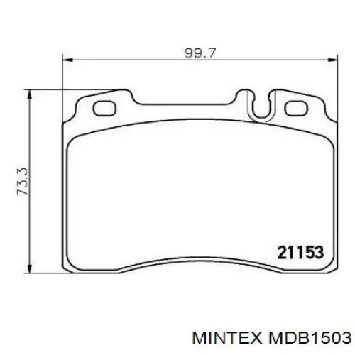 MDB1503 Mintex колодки тормозные передние дисковые