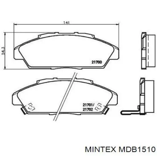 MDB1510 Mintex колодки тормозные передние дисковые