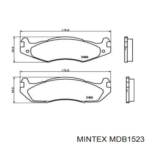 MDB1523 Mintex колодки тормозные передние дисковые