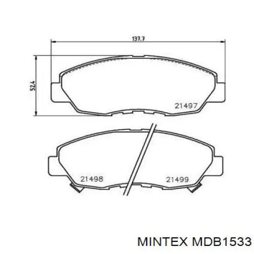 MDB1533 Mintex передние тормозные колодки