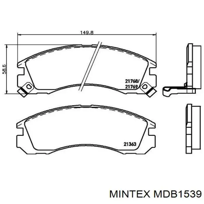 MDB1539 Mintex колодки тормозные передние дисковые