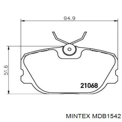 Передние тормозные колодки MDB1542 Mintex