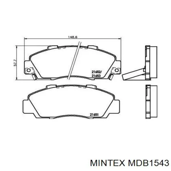 MDB1543 Mintex передние тормозные колодки