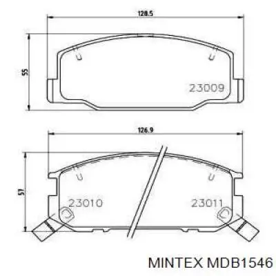 Передние тормозные колодки MDB1546 Mintex