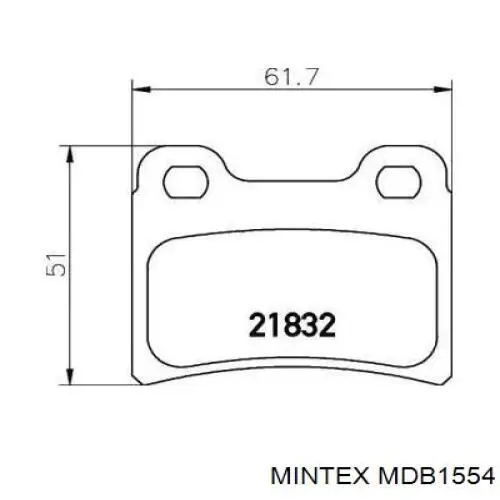 MDB1554 Mintex колодки тормозные задние дисковые