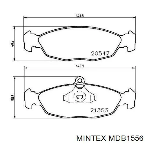 MDB1556 Mintex колодки тормозные передние дисковые