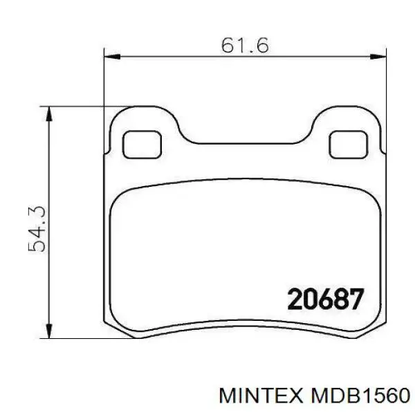 MDB1560 Mintex колодки тормозные задние дисковые