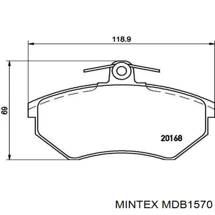 MDB1570 Mintex колодки тормозные передние дисковые