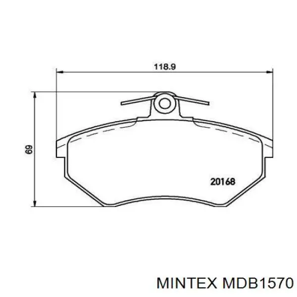 Купить MDB1570 Mintex Колодки тормозные