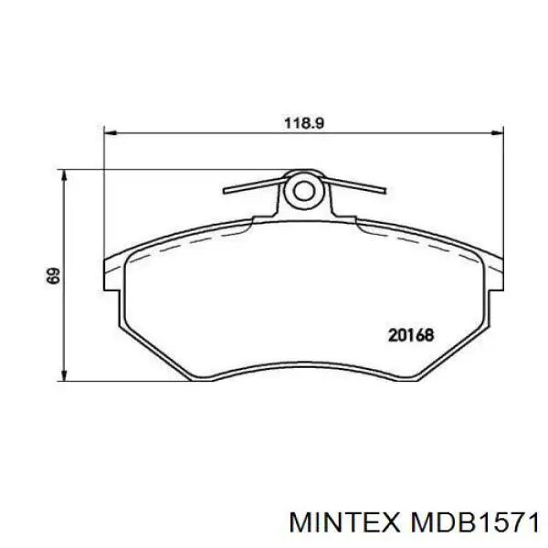 MDB1571 Mintex колодки тормозные передние дисковые