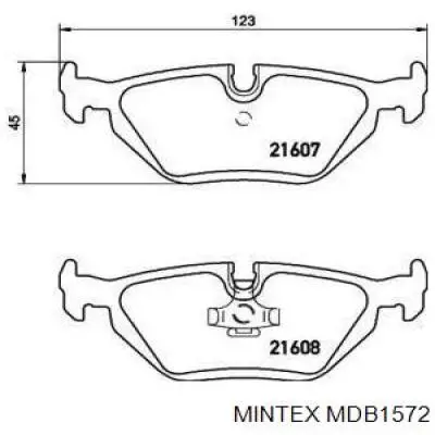 MDB1572 Mintex колодки тормозные задние дисковые