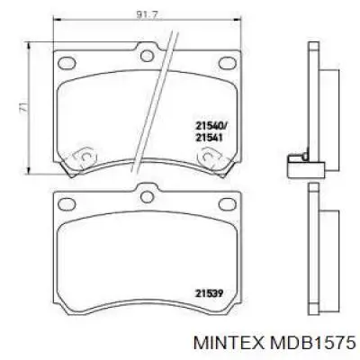 MDB1575 Mintex Колодки передние