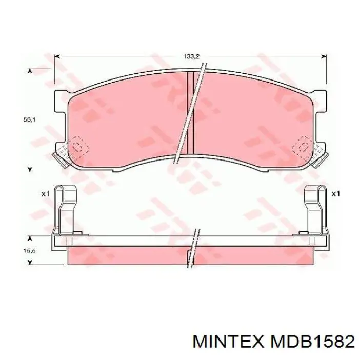 Купить MDB1582 Mintex Колодки тормозные