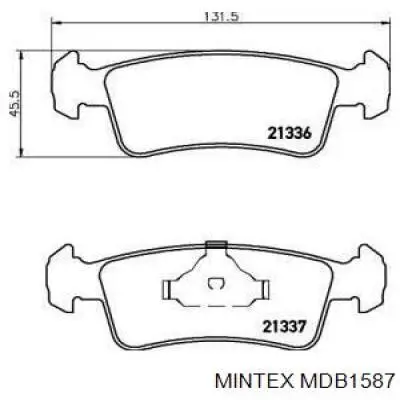 Передние тормозные колодки MDB1587 Mintex