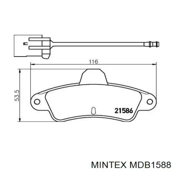 MDB1588 Mintex колодки тормозные задние дисковые