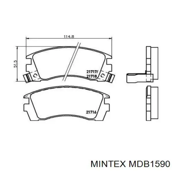 MDB1590 Mintex передние тормозные колодки