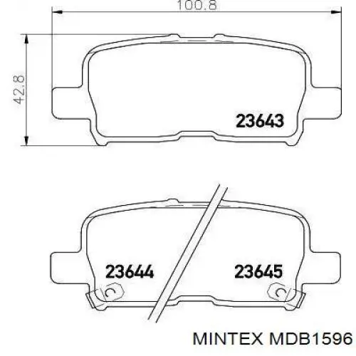 Задние тормозные колодки MDB1596 Mintex