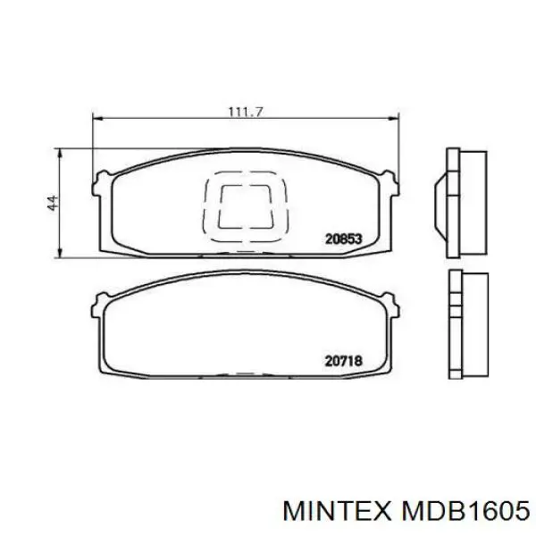MDB1605 Mintex колодки тормозные передние дисковые