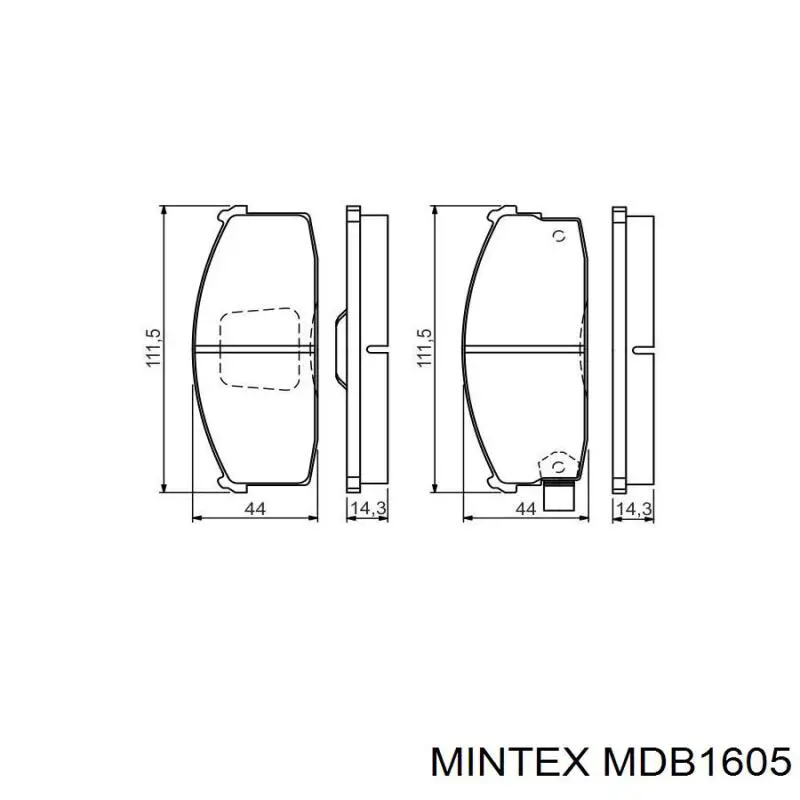 Передние тормозные колодки MDB1605 Mintex