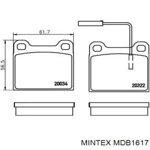 MDB1617 Mintex колодки тормозные передние дисковые