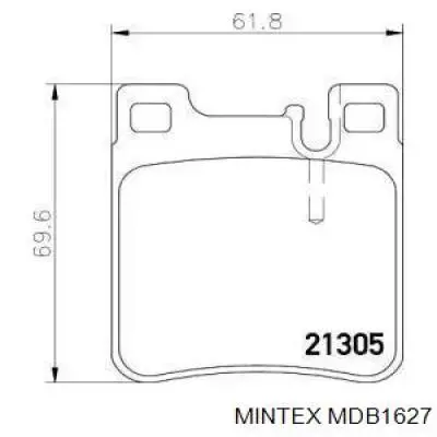 MDB1627 Mintex колодки тормозные задние дисковые