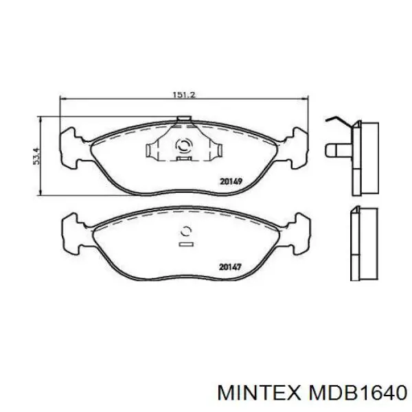 MDB1640 Mintex колодки тормозные передние дисковые