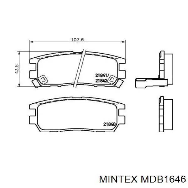 MDB1646 Mintex колодки тормозные задние дисковые