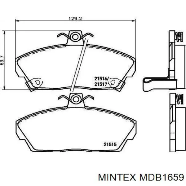MDB1659 Mintex колодки тормозные передние дисковые