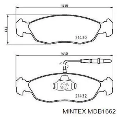 MDB1662 Mintex колодки тормозные передние дисковые