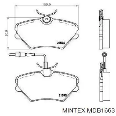 MDB1663 Mintex передние тормозные колодки