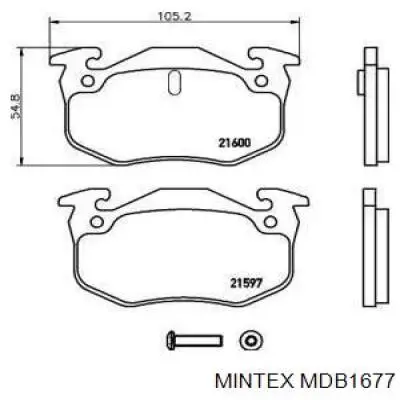 MDB1677 Mintex задние тормозные колодки