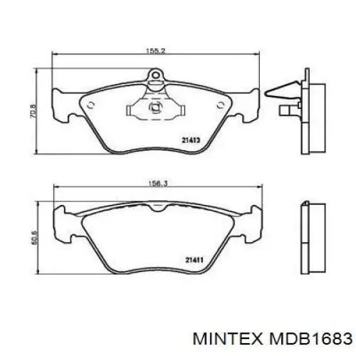 MDB1683 Mintex передние тормозные колодки