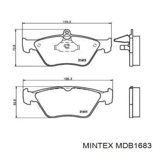 MDB1683 Mintex Колодки передние