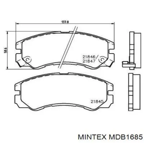MDB1685 Mintex колодки тормозные передние дисковые