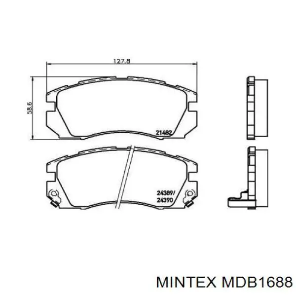 Передние тормозные колодки MDB1688 Mintex