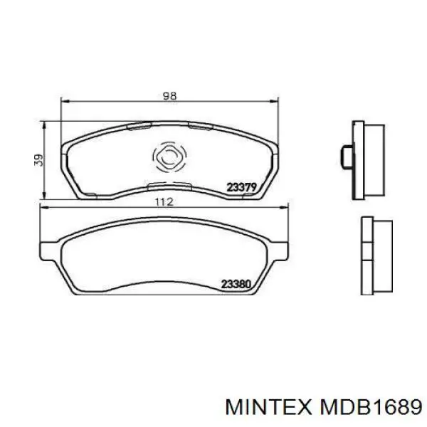 Передние тормозные колодки MDB1689 Mintex