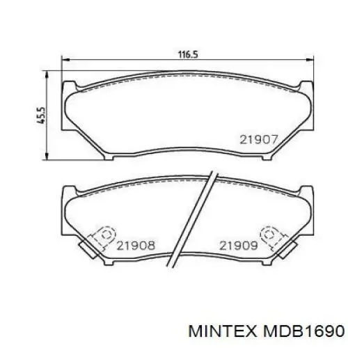 Колодки тормозные передние дисковые MINTEX MDB1690