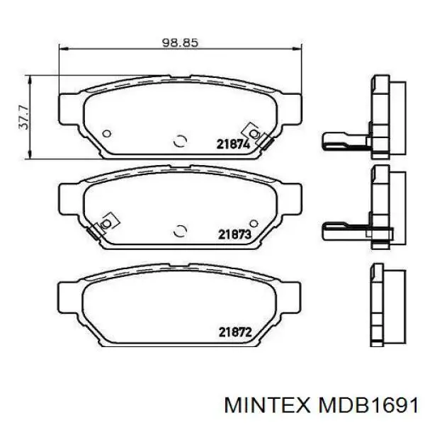 MDB1691 Mintex колодки тормозные задние дисковые