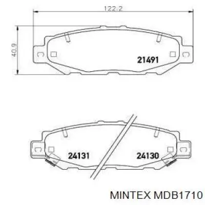 Задние тормозные колодки MDB1710 Mintex