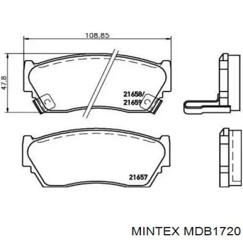 MDB1720 Mintex Колодки передние