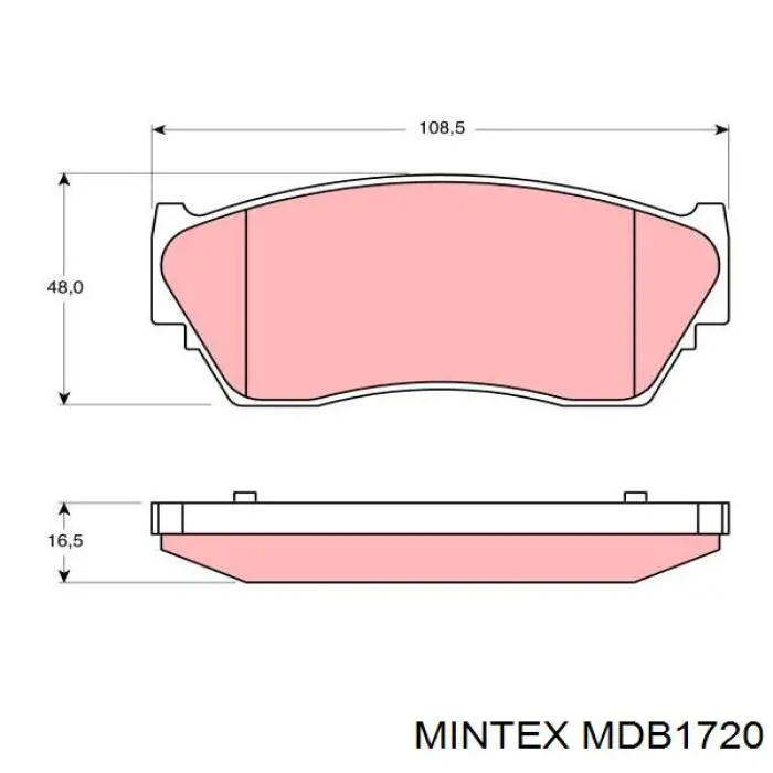 Купить MDB1720 Mintex Колодки тормозные