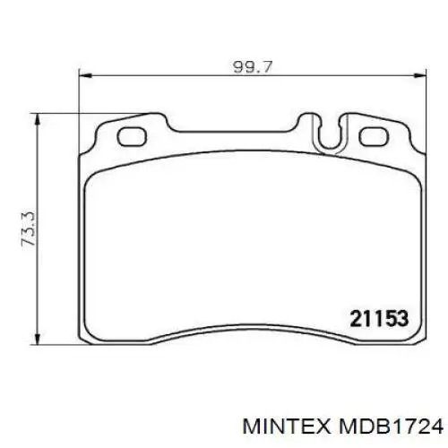 MDB1724 Mintex колодки тормозные передние дисковые