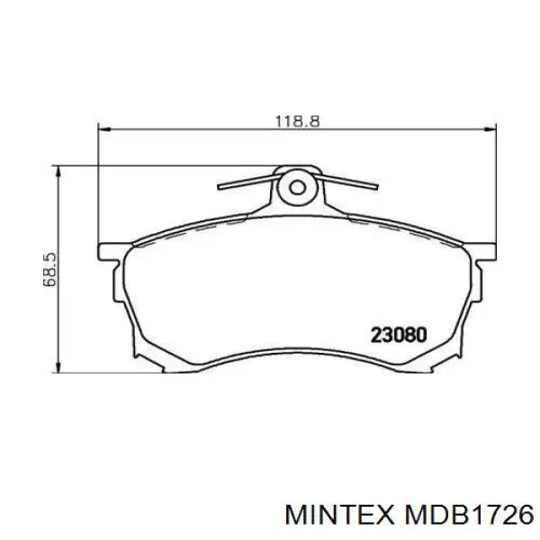 MDB1726 Mintex колодки тормозные передние дисковые