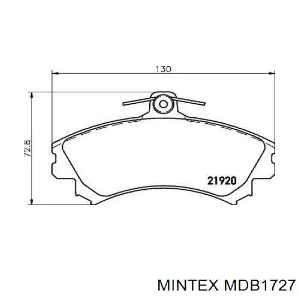 MDB1727 Mintex колодки тормозные передние дисковые