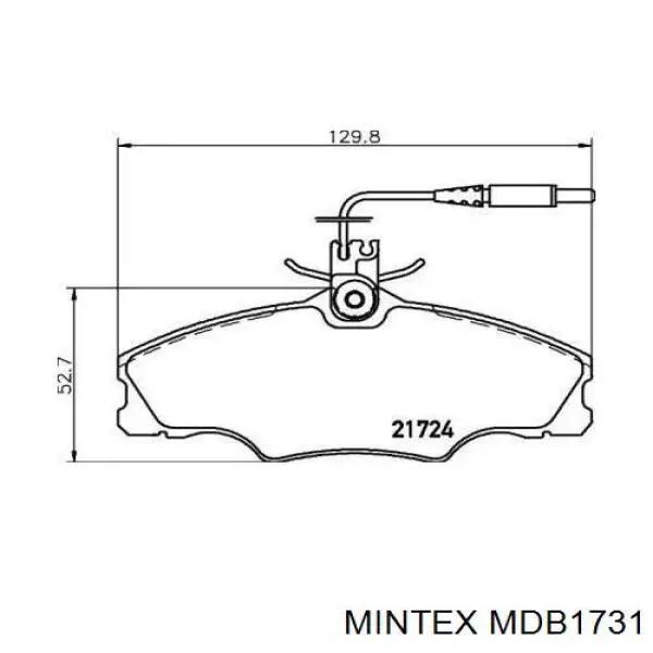 Передние тормозные колодки MDB1731 Mintex