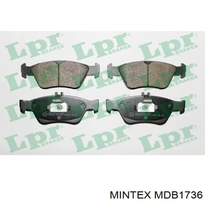 MDB1736 Mintex колодки тормозные передние дисковые