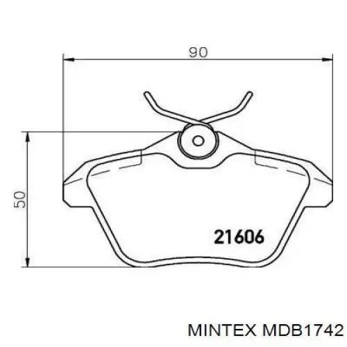 MDB1742 Mintex колодки тормозные задние дисковые