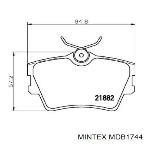 MDB1744 Mintex колодки тормозные задние дисковые