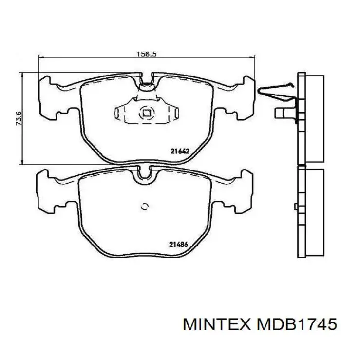 Передние тормозные колодки MDB1745 Mintex