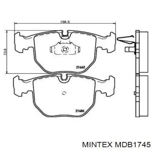 Колодки гальмівні передні, дискові MDB1745 Mintex